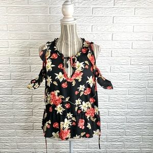 Jack by BB Dakota Floral Cold Shoulder Top